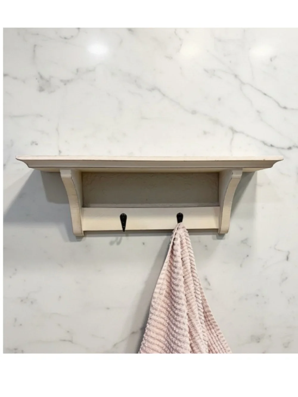 White Wall Shelf With Hooks